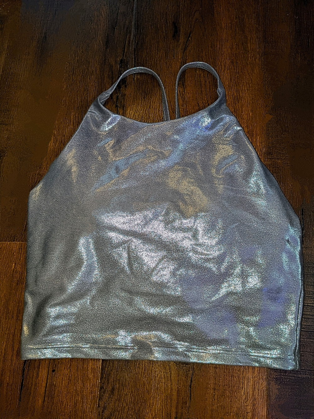 M Iridescent Gold Crop Top